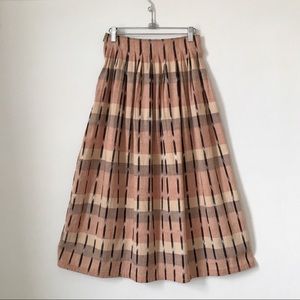 COTTON IKAT PLEATED SKIRT